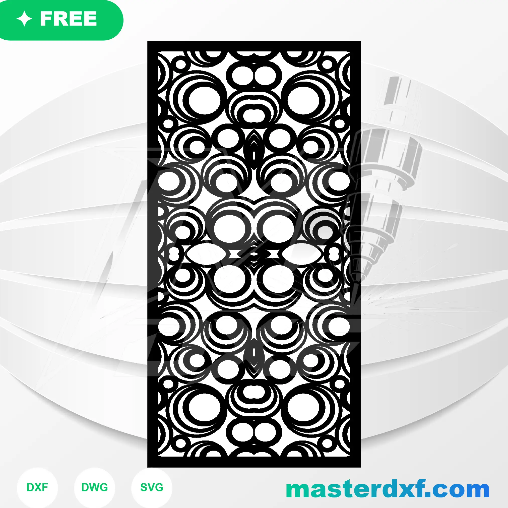 Geometric Circles DXF Pattern for CNC Partitions DXF File